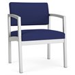 Lenox Steel Reception Waiting Oversize Guest Chair / Silver Steel / Blue