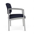 Lenox Steel Reception Waiting Oversize Guest Chair / Silver Steel / Navy Blue