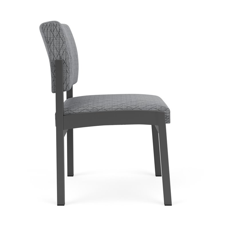 Lenox Steel Reception Waiting Armless Guest Chair / Charcoal Steel / Gray