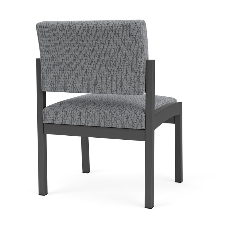 Lenox Steel Reception Waiting Armless Guest Chair / Charcoal Steel / Gray