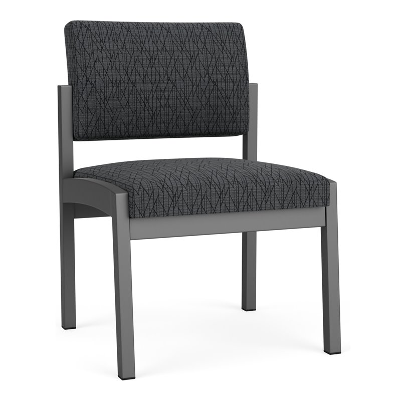 Lenox Steel Reception Waiting Armless Guest Chair / Charcoal Steel / Dark Gray