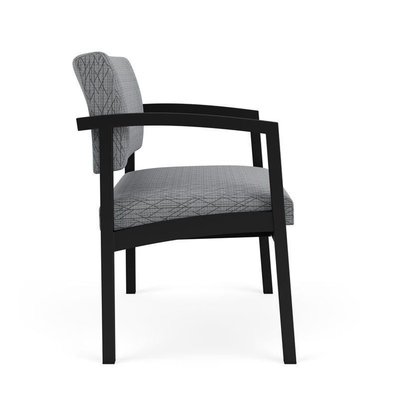 Lenox Steel Reception Waiting Room Bariatric Chair / Black Steel / Gray