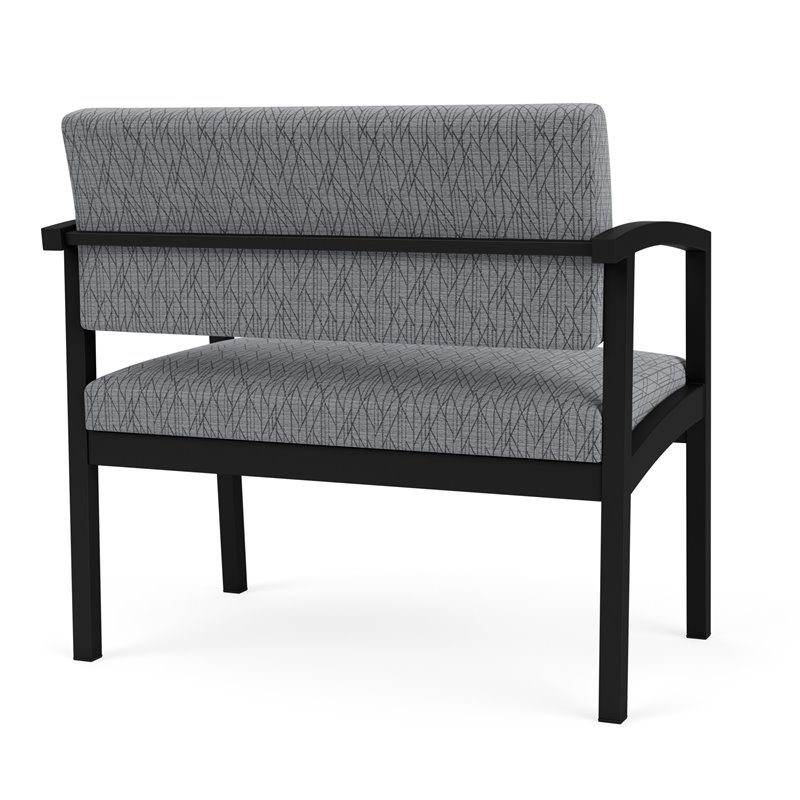 Lenox Steel Reception Waiting Room Bariatric Chair / Black Steel / Gray