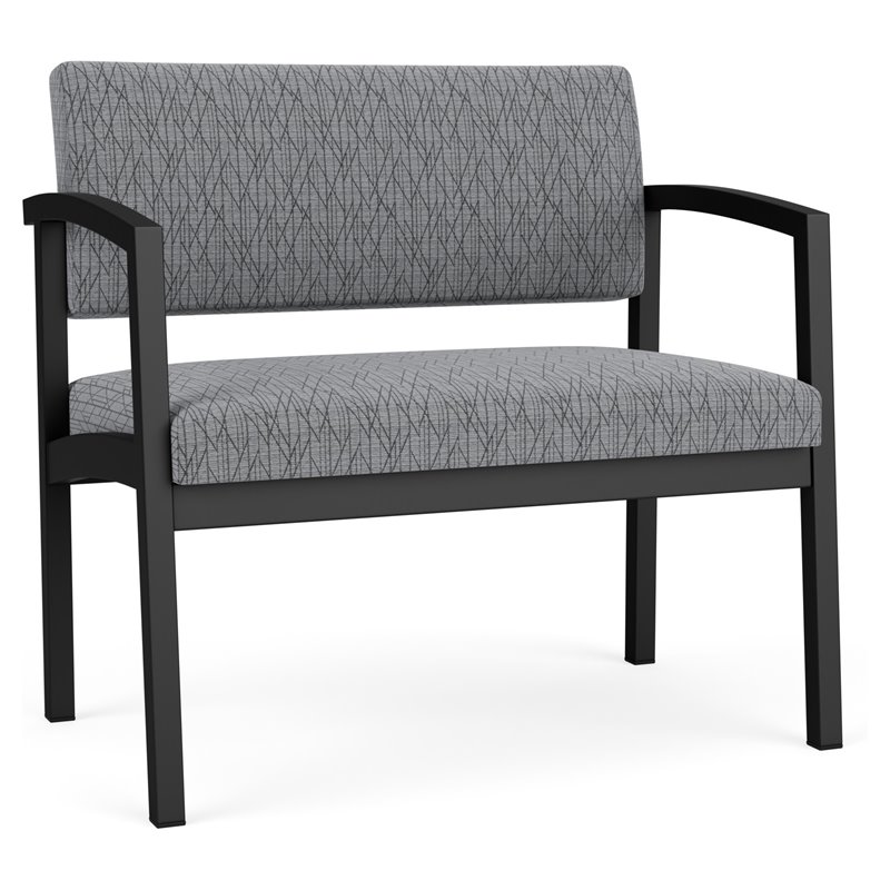 Lenox Steel Reception Waiting Room Bariatric Chair / Black Steel / Gray
