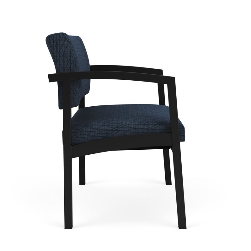 Lenox Steel Reception Waiting Room Bariatric Chair / Black Steel / Blue