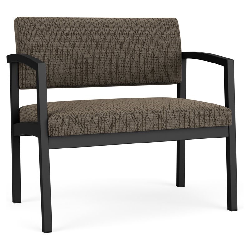 Lenox Steel Reception Waiting Room Bariatric Chair / Black Steel / Brown