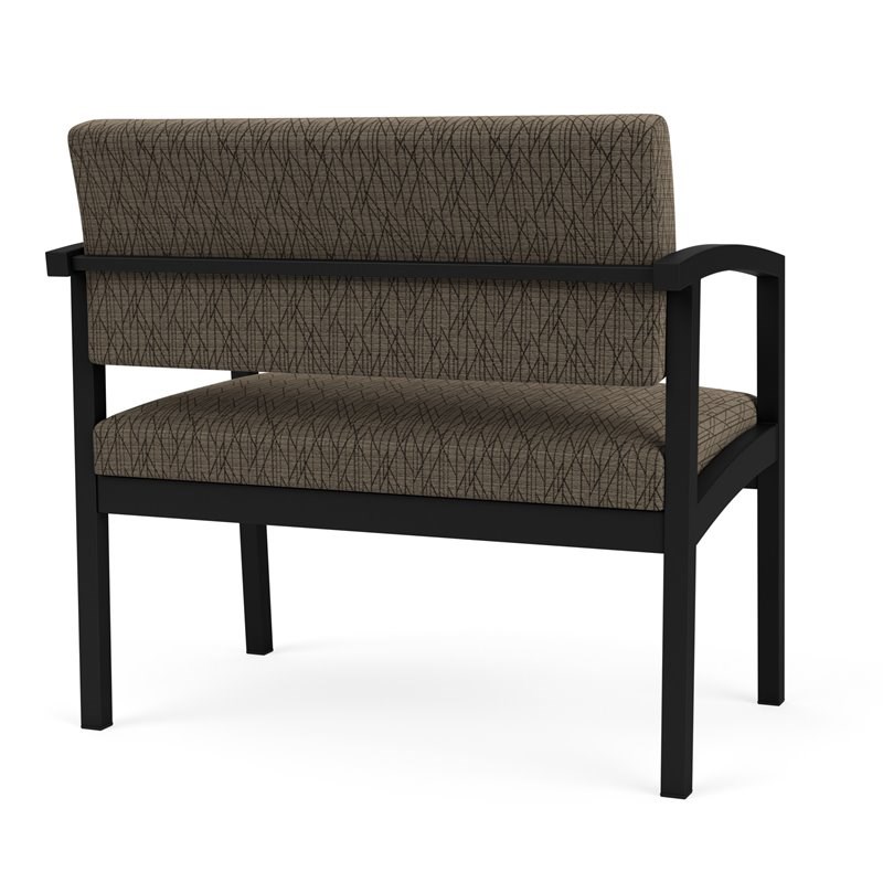 Lenox Steel Reception Waiting Room Bariatric Chair / Black Steel / Brown