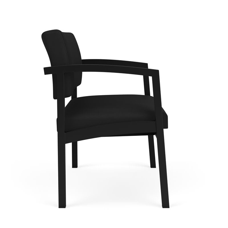 Lenox Steel Reception Waiting Room Bariatric Chair / Black Steel / Black
