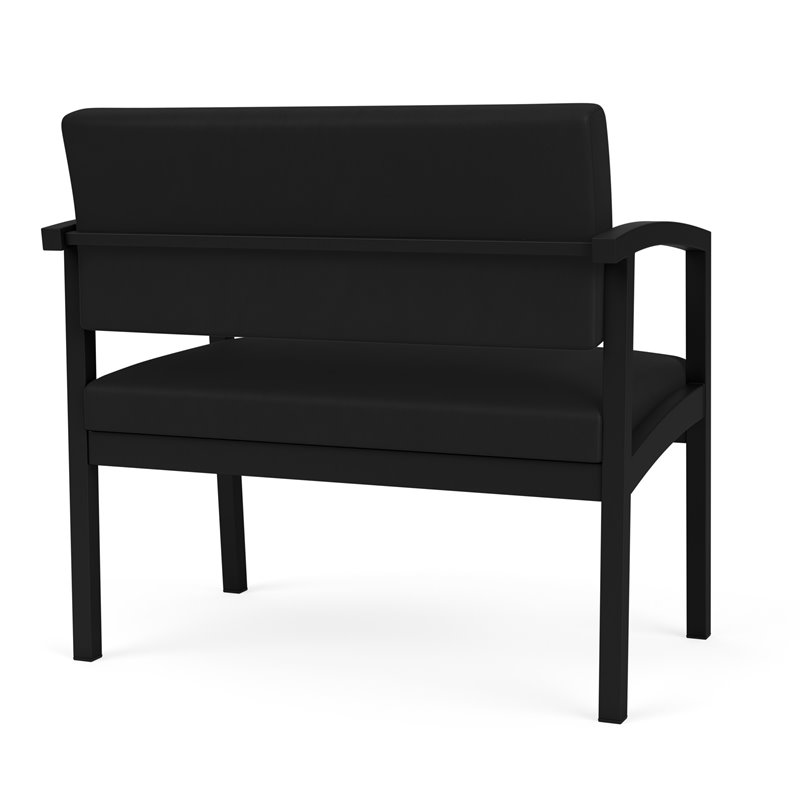 Lenox Steel Reception Waiting Room Bariatric Chair / Black Steel / Black