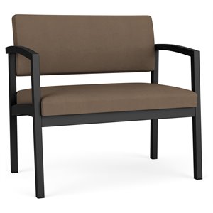 Lenox Steel Reception Waiting Room Bariatric Chair / Black Steel / Brown