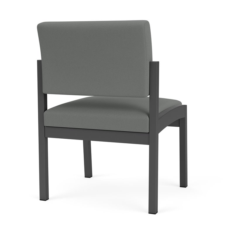 Lenox Steel Reception Waiting Armless Guest Chair / Charcoal Steel / Light Gray