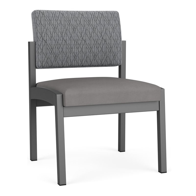 Lenox Steel Reception Waiting Guest Chair / Charcoal Steel / Gray / Gray