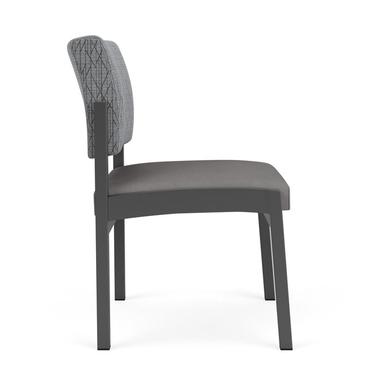 Lenox Steel Reception Waiting Guest Chair / Charcoal Steel / Gray / Gray