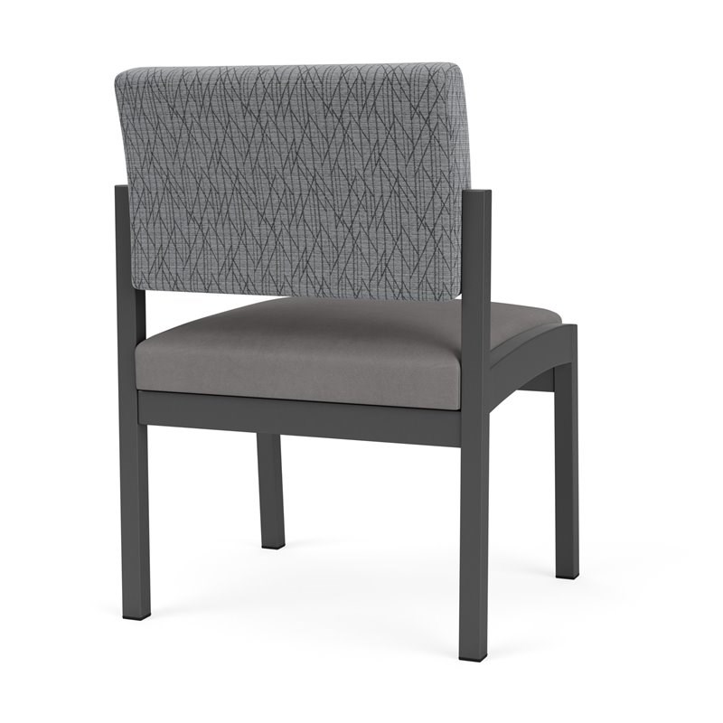 Lenox Steel Reception Waiting Guest Chair / Charcoal Steel / Gray / Gray