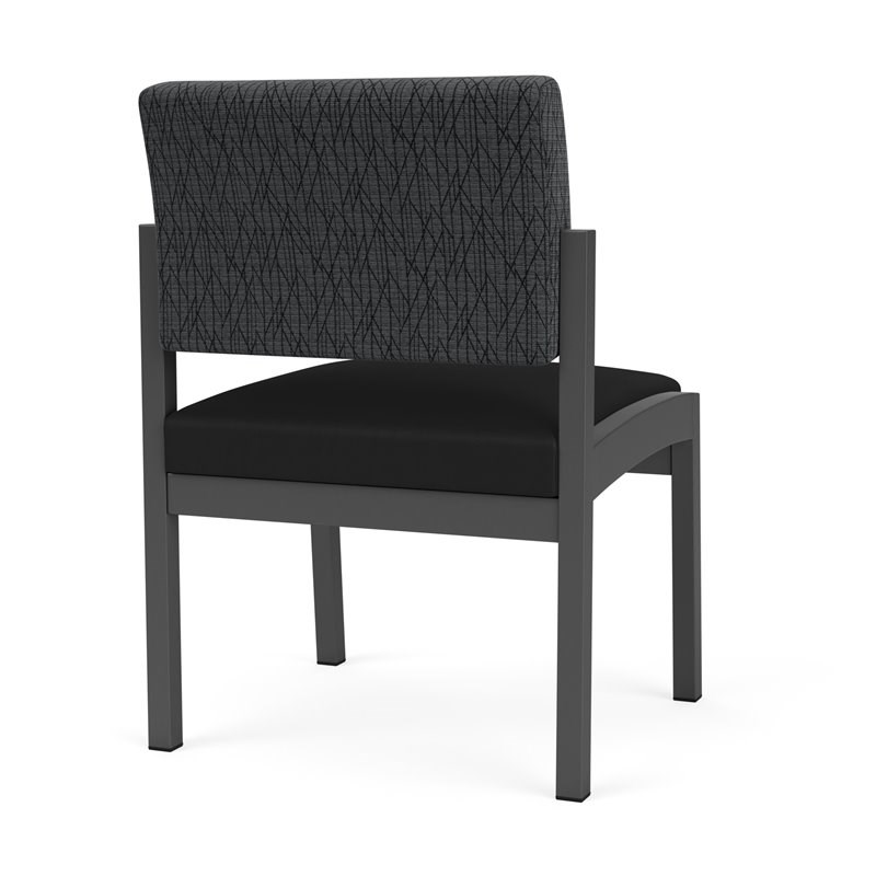 Lenox Steel Reception Armless Guest Chair / Charcoal Steel / Dark Gray / Black