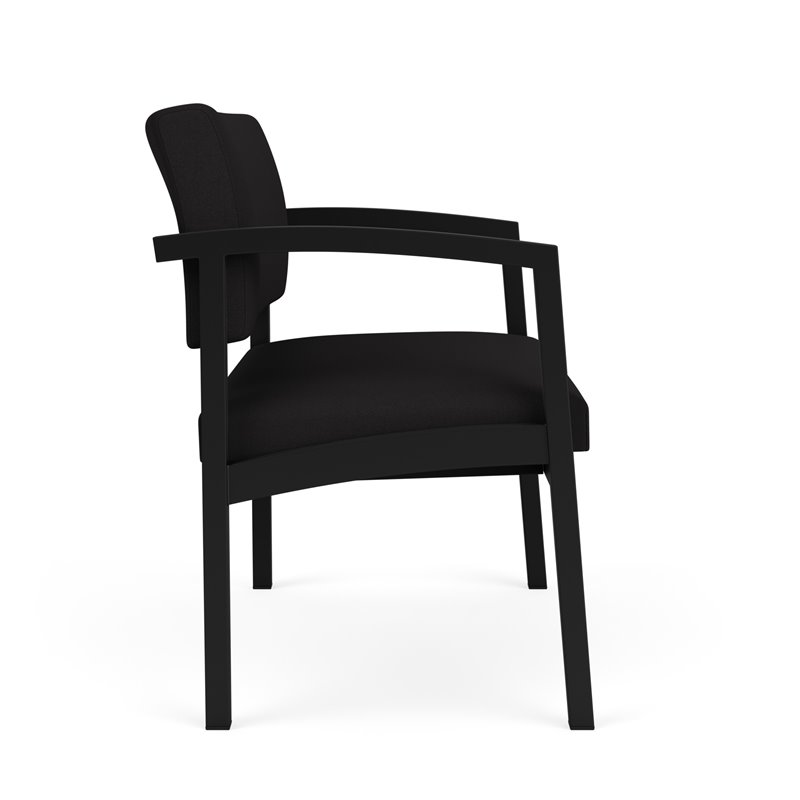 Lenox Steel Reception Waiting Room Bariatric Chair / Black Steel / Black