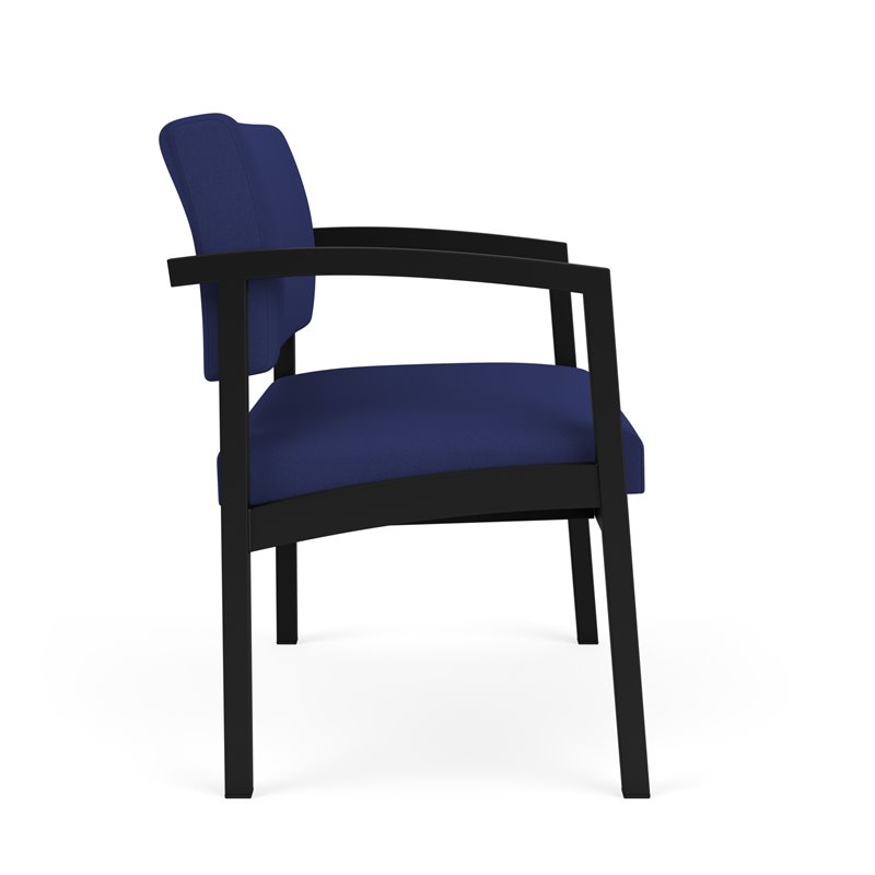 Lenox Steel Reception Waiting Room Bariatric Chair / Black Steel / Blue