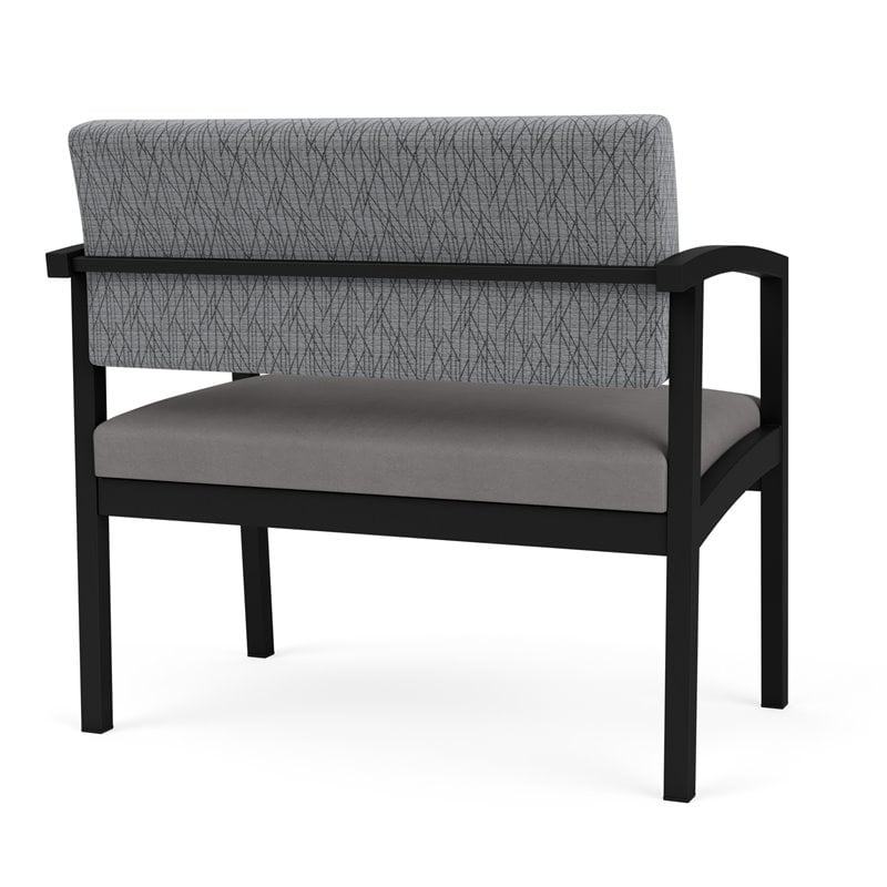 Lenox Steel Reception Waiting Bariatric Chair / Black Steel / Gray / Gray