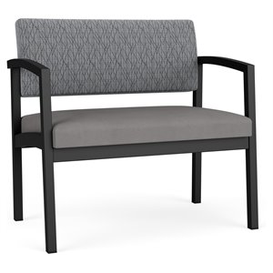 Lenox Steel Reception Waiting Bariatric Chair / Black Steel / Gray / Gray