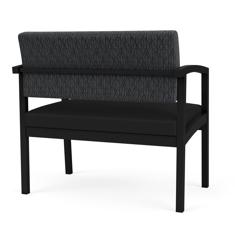 Lenox Steel Reception Waiting Bariatric Chair / Black Steel / Dark Gray / Black
