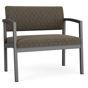 Lenox Steel Reception Waiting Bariatric Chair / Charcoal Steel / Brown