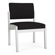 Lenox Steel Reception Waiting Armless Guest Chair / Silver Steel / Black