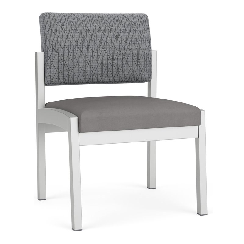 Lenox Steel Reception Waiting Armless Guest Chair / Silver Steel / Gray / Gray