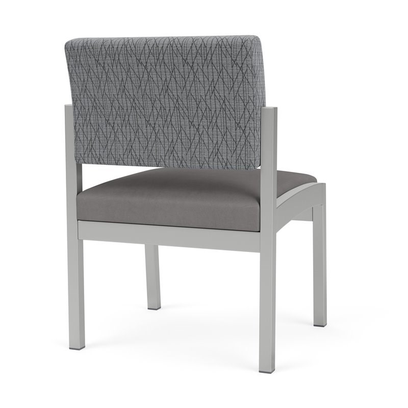 Lenox Steel Reception Waiting Armless Guest Chair / Silver Steel / Gray / Gray