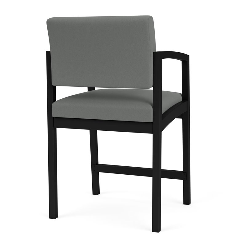 Lenox Steel Reception Waiting Room Hip Chair / Black Steel / Light Gray