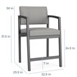 Lenox Steel Reception Waiting Room Hip Chair / Black Steel / Light Gray