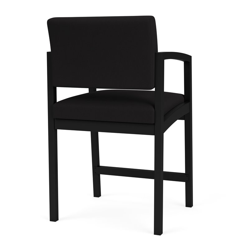 Lesro Lenox Steel Modern Fabric Hip Chair in Black/Open House Black