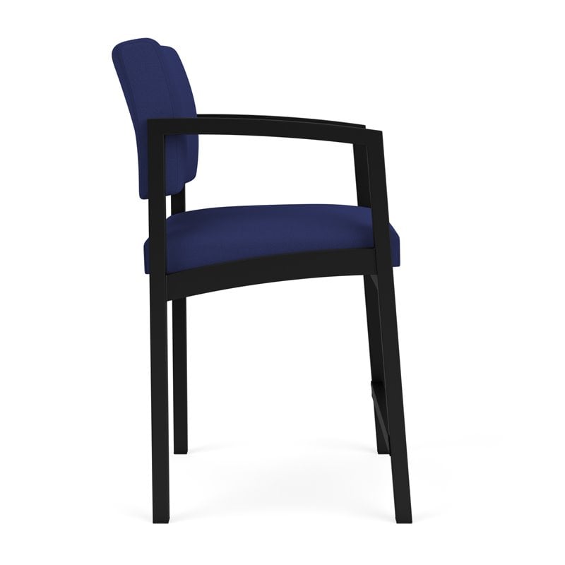 Lenox Steel Reception Waiting Room Healthcare Hip Chair / Black Steel / Blue