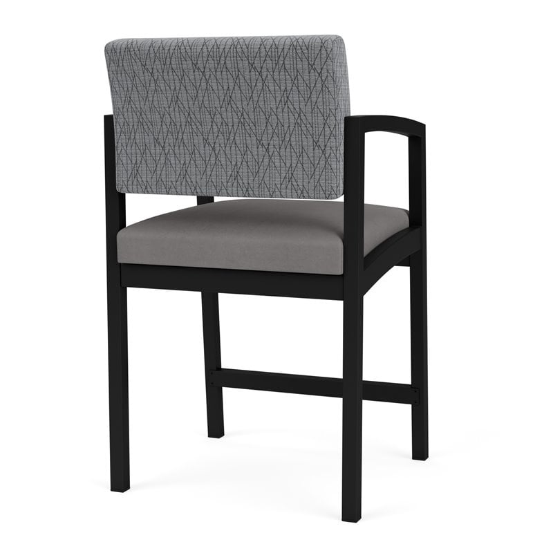Lenox Steel Reception Waiting Room Hip Chair / Black Steel / Gray / Gray