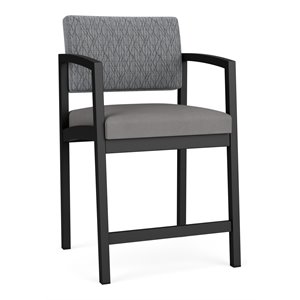 lesro lenox steel fabric hip chair in black/adler gray flannel/castillo metal