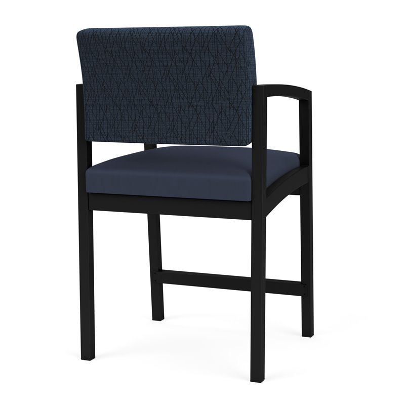 Lenox Steel Reception Waiting Room Hip Chair / Black Steel / Blue / Blue