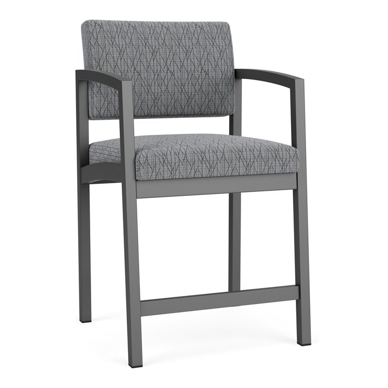 Lenox Steel Reception Waiting Room Healthcare Hip Chair / Charcoal Steel / Gray