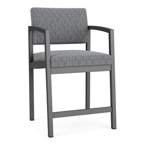 lesro lenox steel modern fabric hip chair in charcoal/adler gray flannel