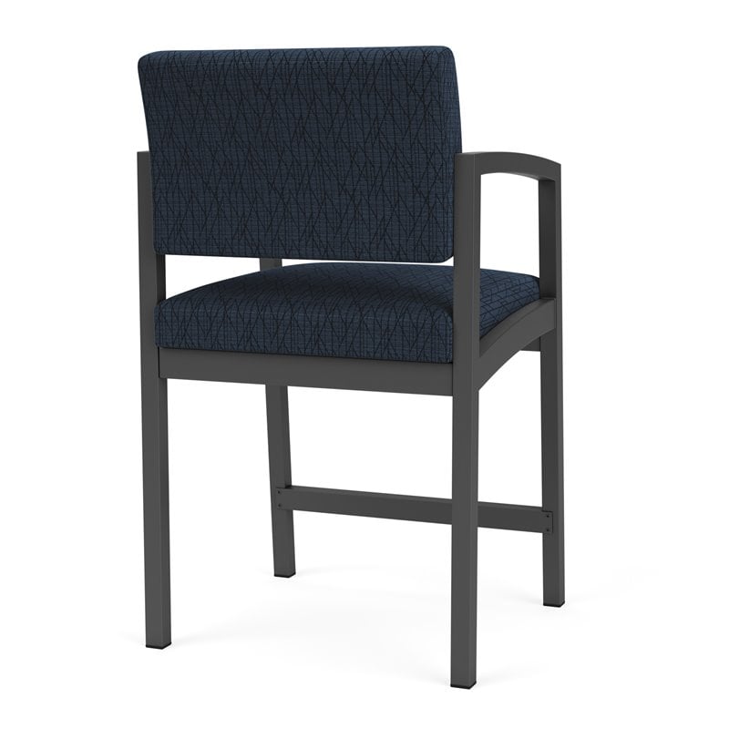 Lenox Steel Reception Waiting Room Healthcare Hip Chair / Charcoal Steel / Blue
