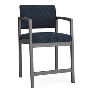 lesro lenox steel modern fabric hip chair in charcoal/adler midnight sky