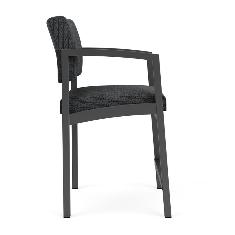 Lenox Steel Reception Waiting Room Hip Chair / Charcoal Steel / Dark Gray