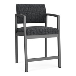 lesro lenox steel modern fabric hip chair in charcoal/adler nocturnal