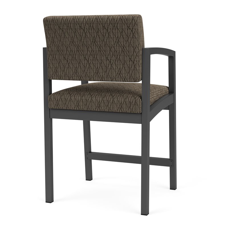 Lenox Steel Reception Waiting Room Healthcare Hip Chair / Charcoal Steel / Brown
