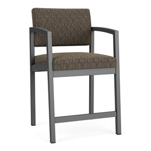 lesro lenox steel modern fabric hip chair in charcoal/adler peppercorn