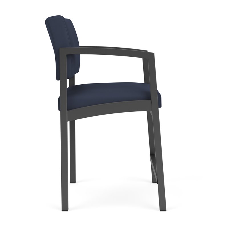 Lenox Steel Reception Waiting Room Healthcare Hip Chair / Charcoal Steel / Blue