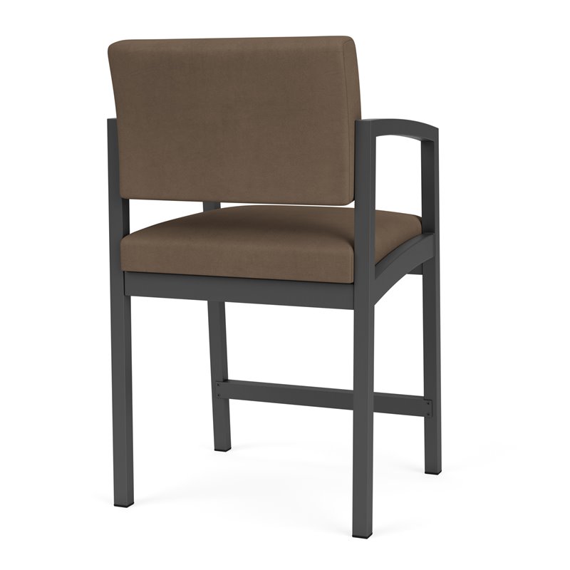 Lenox Steel Reception Waiting Room Healthcare Hip Chair / Charcoal Steel / Brown
