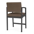 Lenox Steel Reception Waiting Room Healthcare Hip Chair / Charcoal Steel / Brown