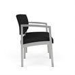 Lenox Steel Reception Waiting Room Healthcare Loveseat / Silver Steel / Black