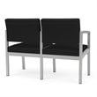 Lenox Steel Reception Waiting Room Healthcare Loveseat / Silver Steel / Black