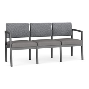 lesro lenox steel fabric 3-seat sofa -charcoal/adler gray flannel/castillo metal