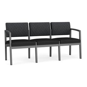 lesro lenox steel fabric 3-seat sofa in charcoal/adler nocturnal/castillo black